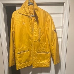 Moncler Yellow Lightweight Jacket with Hood and Waterproof Material